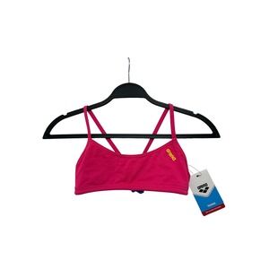 Arena Bandeau Play Training Bikini Swim Top Pink Yellow 28 XS NWT New